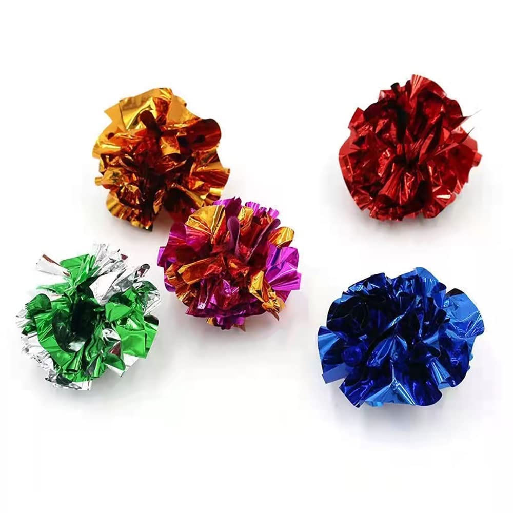 ANZONGYI 10 Pcs Mylar Crinkle Balls Colorful Crinkle Balls Cat Toys Rustle Sound Ball Cat Interactive Toys for Kittens and Grown-up Cats - Image 3