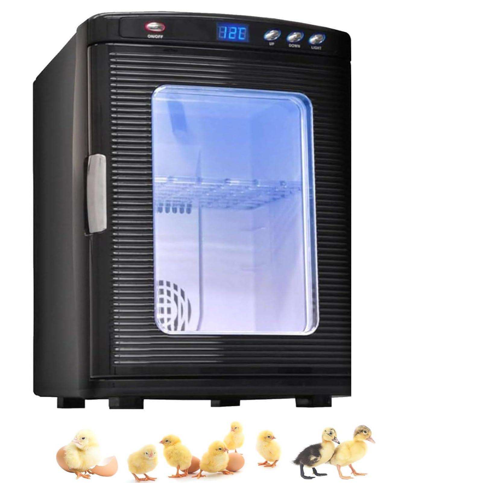 Pnpaea Reptile Egg Incubator, 25L 400 W Portable Chameleon Lizard Turtle Heating Brooders Thermostat Box, Incubator, Breeding for Snake Tortoise,Incubation Hatcher, Cooling Black