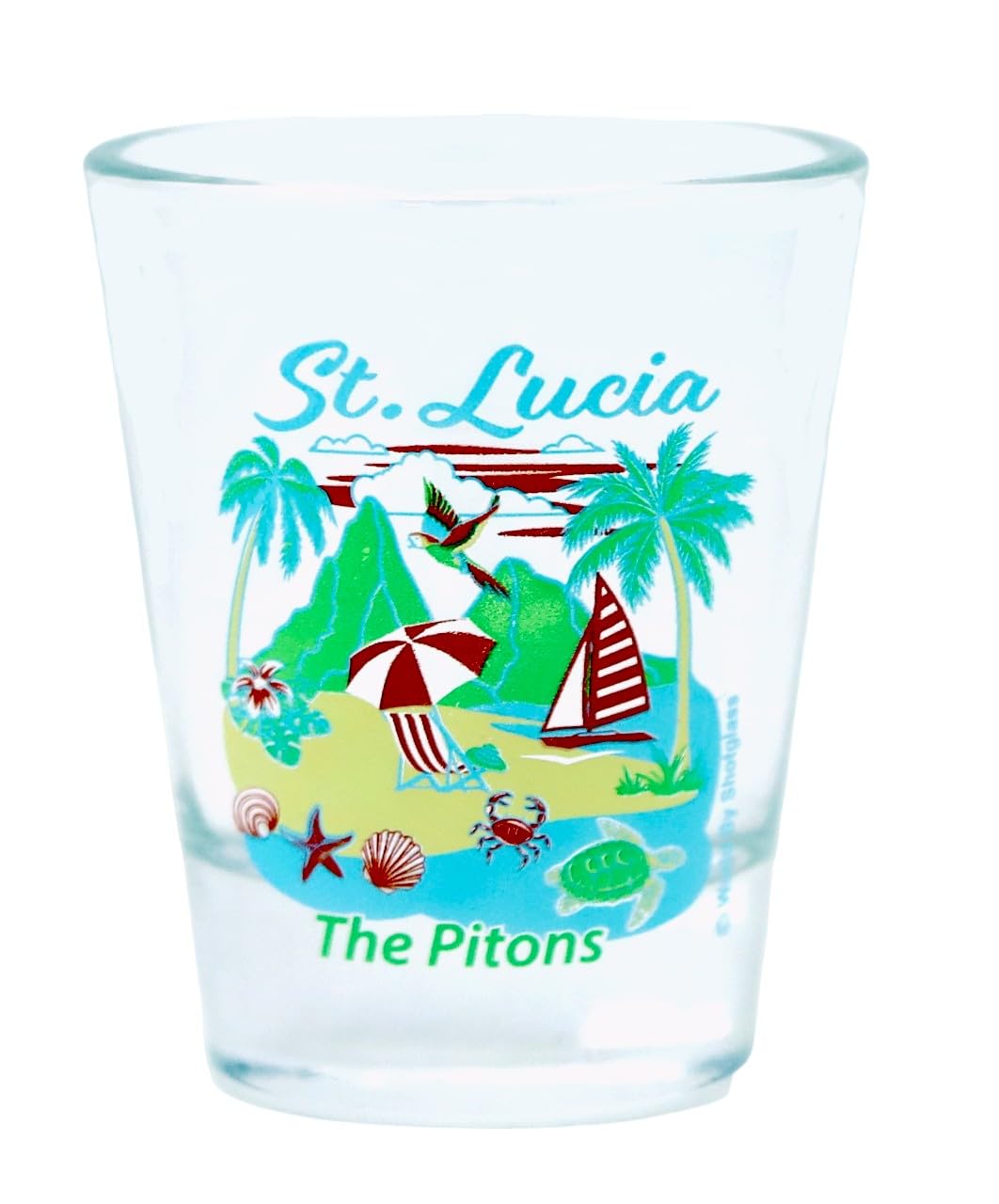 World By Shotglass Multicolor St. Lucia The Pitons Shot Glass