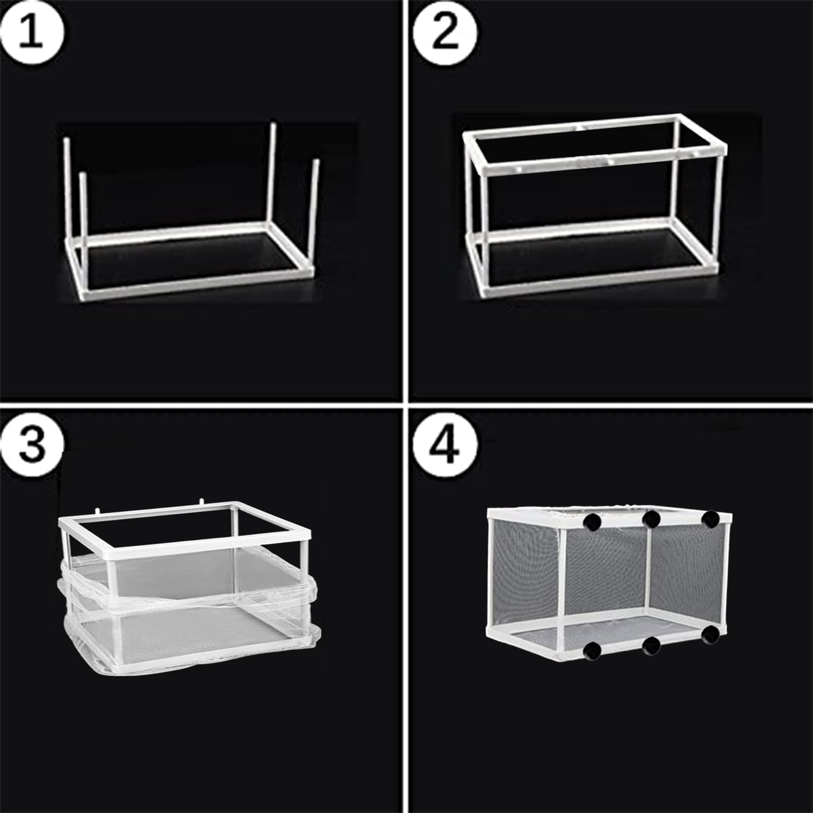 2 Pièces Boîte de Frai, Filet Isolant pour Aquariums, Incubateur de Poissons d'aquarium, Convient pour Les Aquariums, Isoler Les Semis et Soutenir l'incubation et la Reproduction (Blanc)