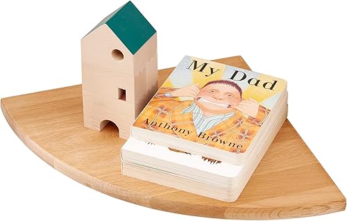 Estante de esquina flotante de madera de roble macizo con agujero de alambre para cable, estante de esquina para plantas pequeñas, soporte de pared