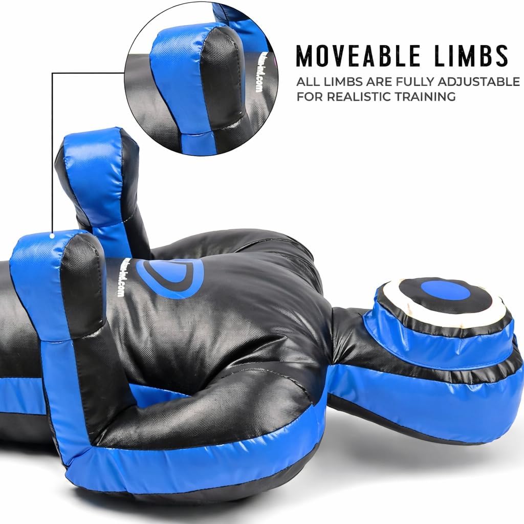 Grappling Dummy Multicolor – BJJ, MMA, Wrestling & Judo Training Dummy – Durable Punching Bag for Martial Arts & Self Defense Practice 180cm Unfilled