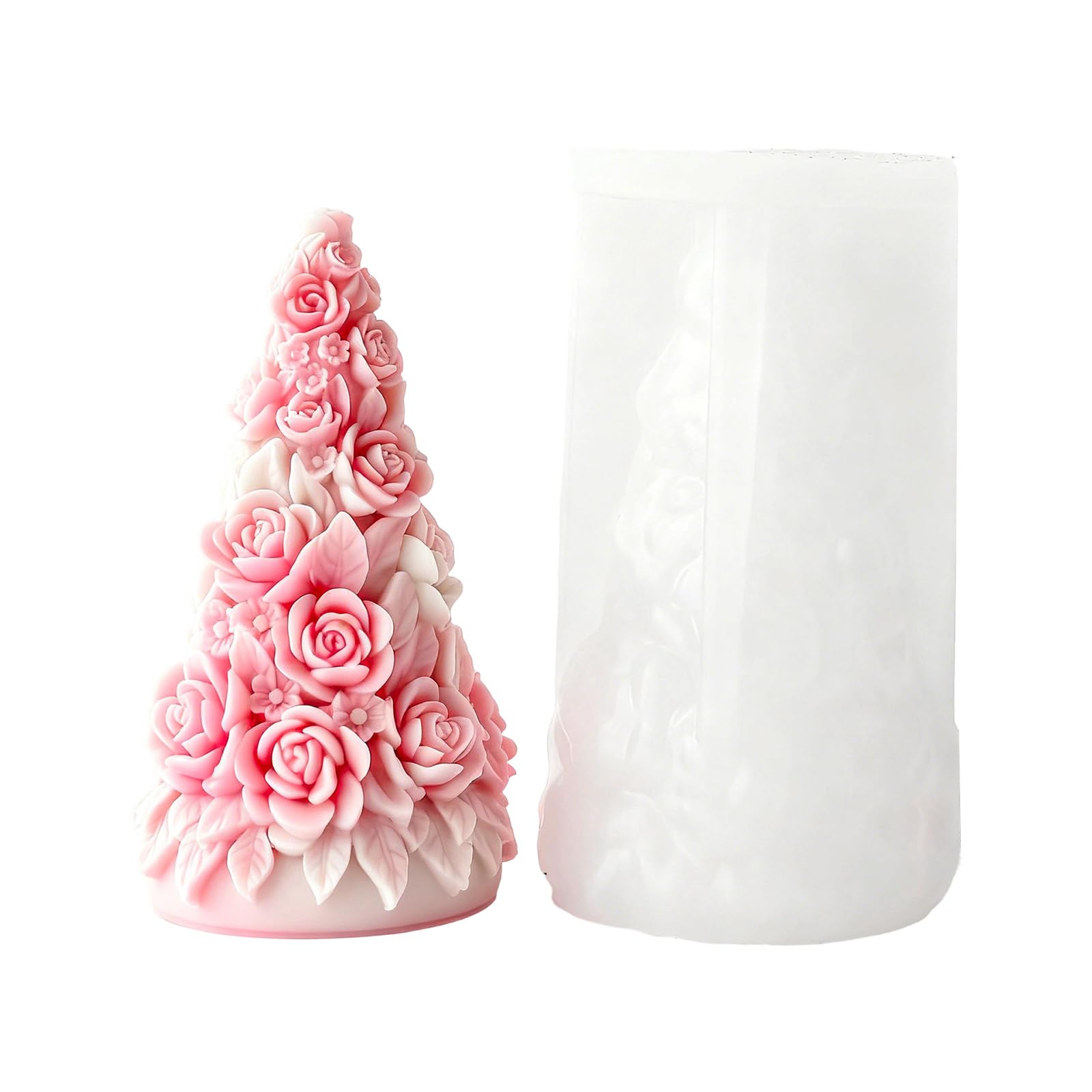 Alksubbm Rose Christmas Tree Silicone Molds Baking for Epoxy Resin Making Soap Chocolate Home Decoration Home Decoration Mold