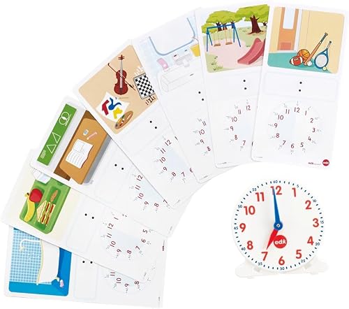 Edx Education Clock Time Kit with Activity Cards 36-Pieces