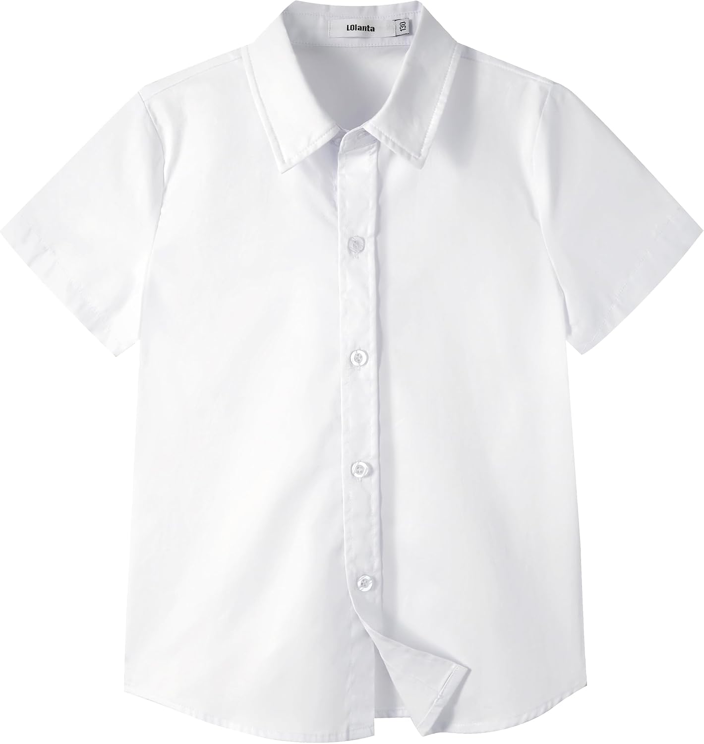 LOLANTA Boys Uniform Shirt Kids Short Sleeve Button Down Shirts Dress Outfits Summer Top for School Wedding