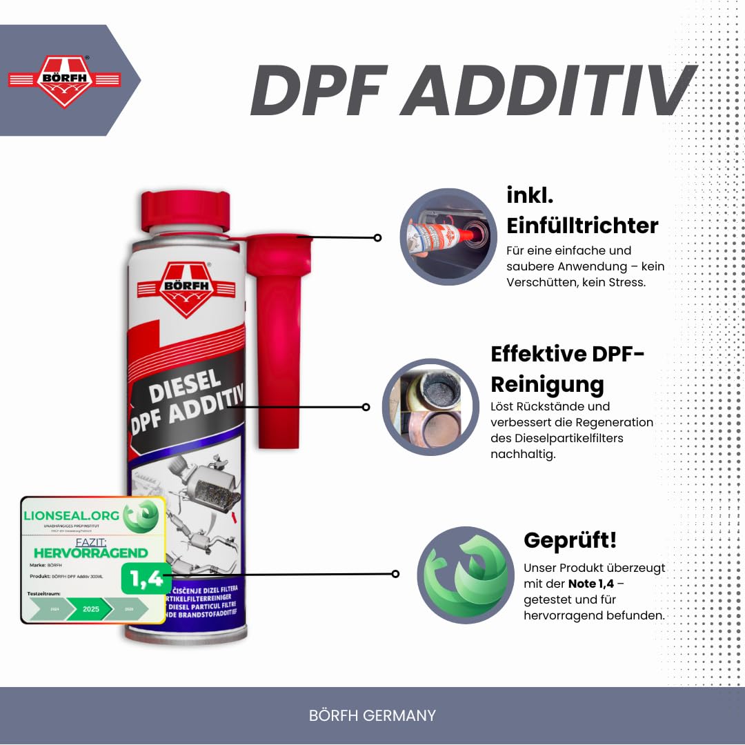 Aditivo limpiador DPF, muy eficaz para la limpieza del filtro de partículas diésel, mejora el rendimiento, prolonga la vida útil del motor, adecuado para todos los motores diésel (300 ml)