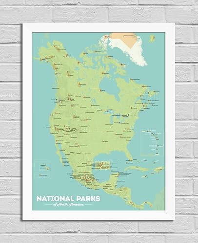 Miniatura 6 de Best Maps Ever Póster de Parques Nacionales de América del Norte de 18 x 24 pulgadas (Tierra Natural)