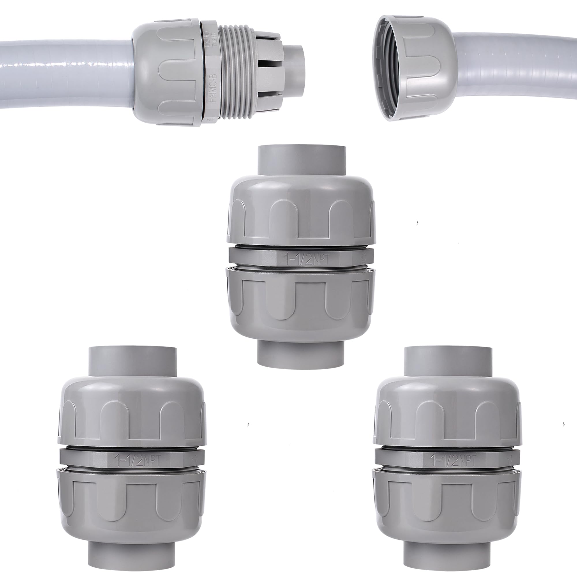 Connecteurs NPT étanches de 3,8 cm pour conduit flexible en PVC
