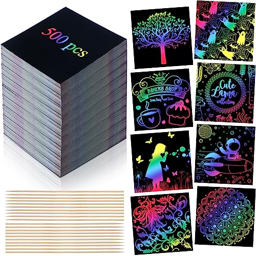 Lenwen Scratch Cards with Bamboo Stylus (20 Pack)
