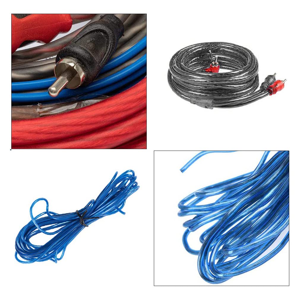 Kit di installazione Filo dell'Altoparlante, Cavo Amplificatore Audio per Auto 1000W con Cavo di Collegamento
