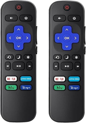 [Paquete de 2] Control remoto de repuesto para Roku TV, compatible con televisores TCL, Hisense, Onn, Sharp, Element, Westinghouse, Philips Series