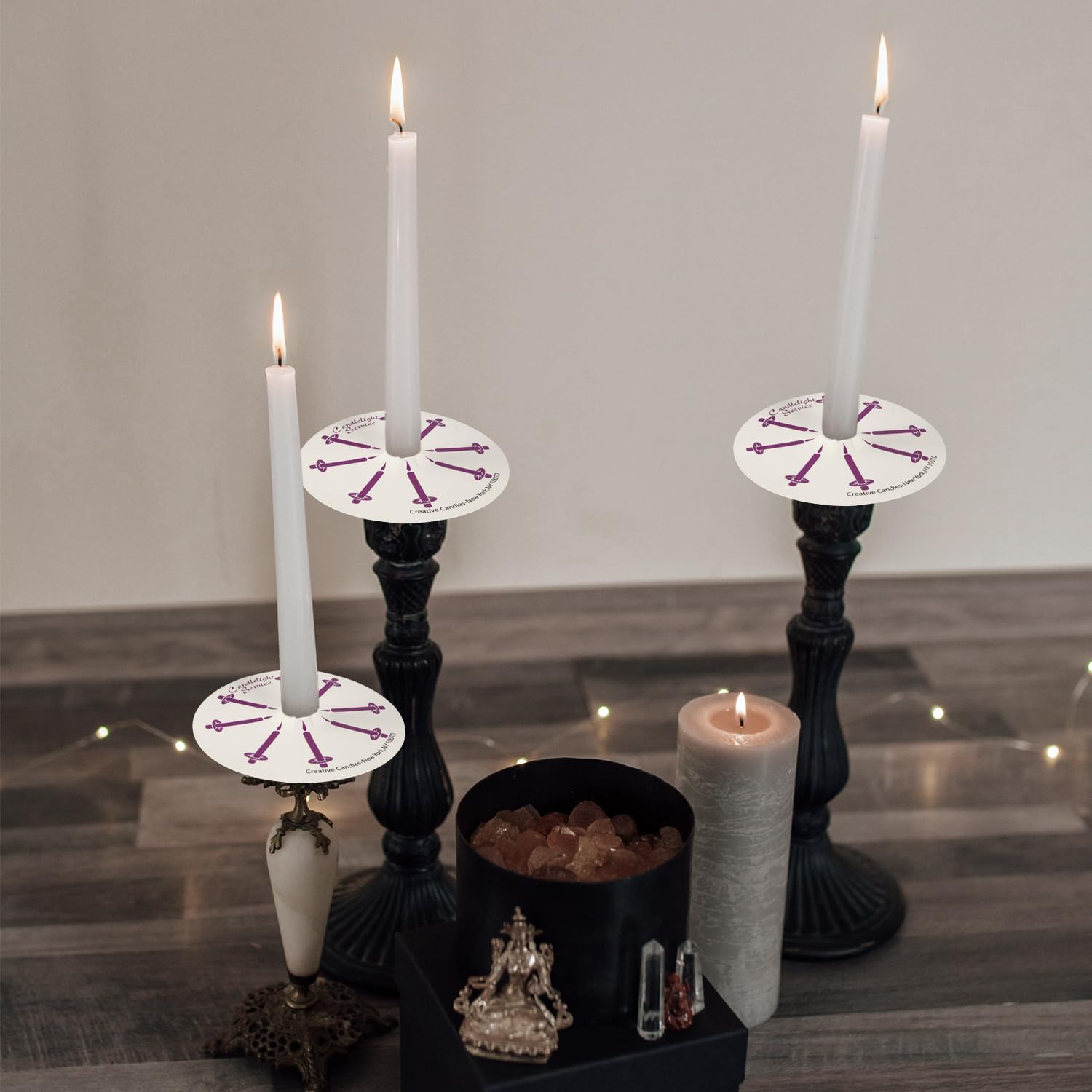 400Packs White Taper Candles.