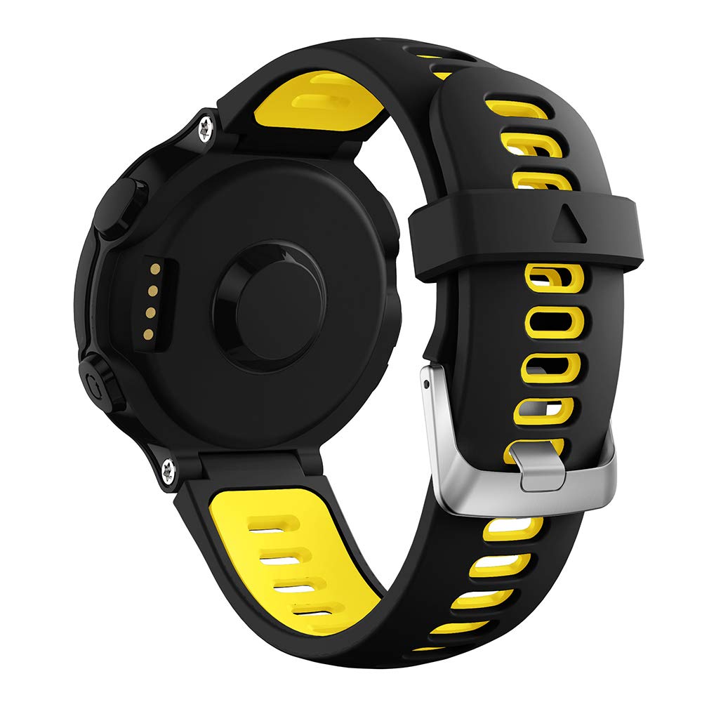 REYDA Silicone Strap Compatible with Garmin Approach S20/S5/S6, Soft Flexible Silicone Bracelet Metal Clasp Sport Wristband Replacement Strap for Garmin Forerunner 735XT/220/230/235/235 Lite/620/630