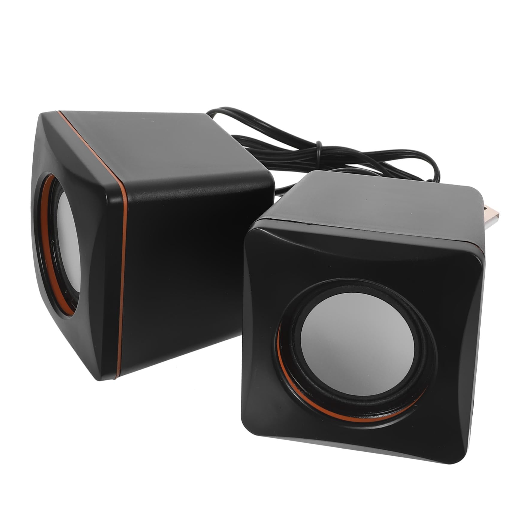 DIYEAH 1pair Mini USB Wired Speakers for Desktop Portable Stereo Audio for Laptops and Compact Design for Home Office Use USB Powered for Music and Gaming