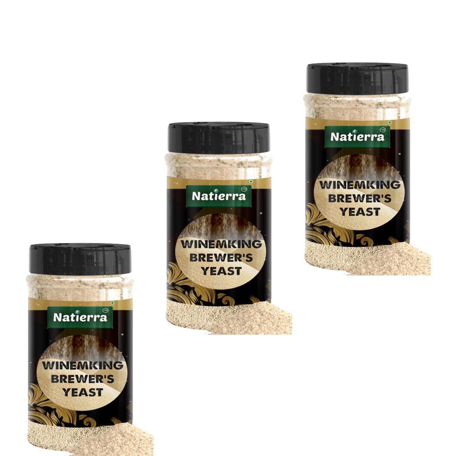 Natierra Baker's Active Dry Yeast 75 Grams | Perfect for Bread, Pizza Dough, Cakes & More | Instant Dry Yeast (100gX3)