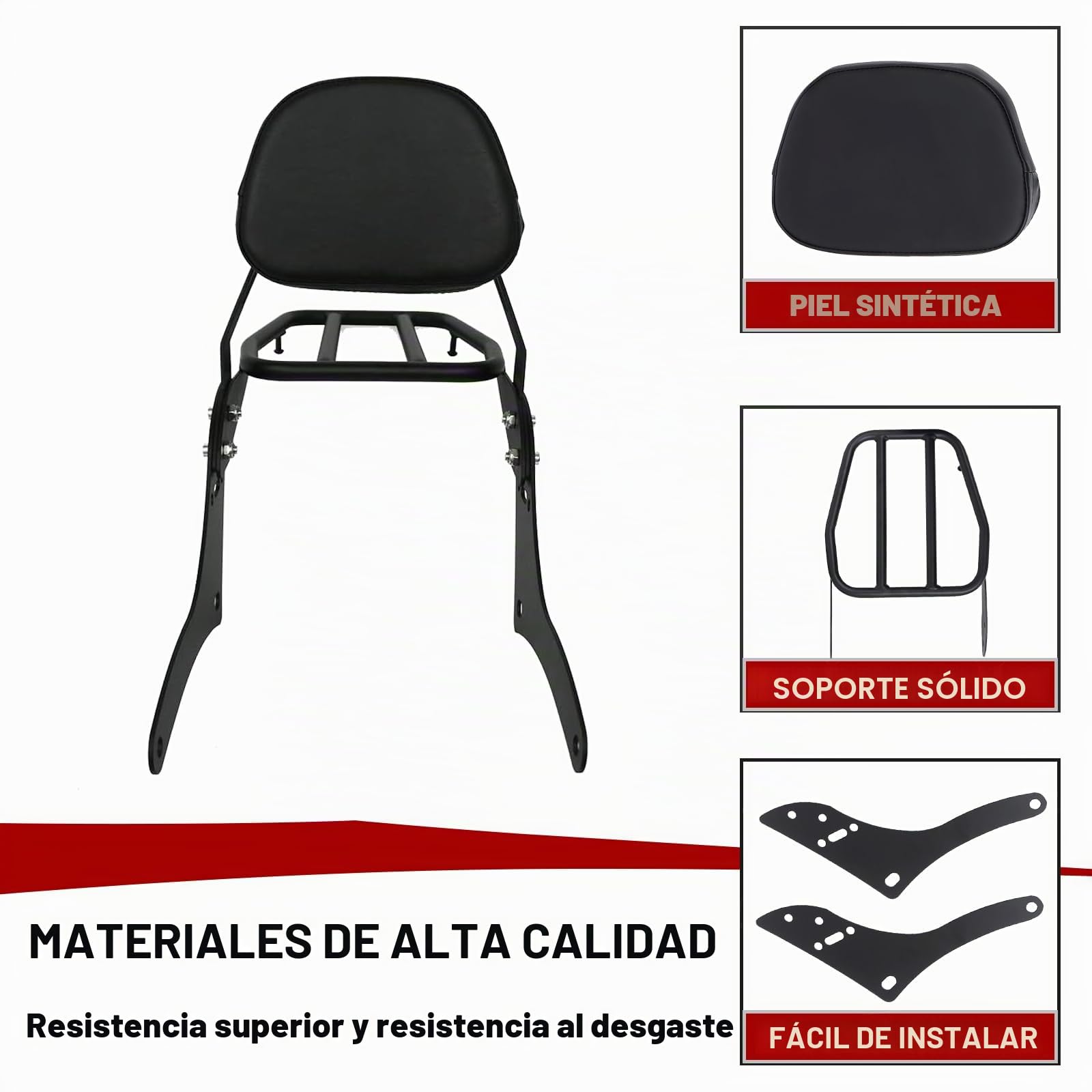 Worldmotop - Respaldo trasero de motocicleta para Honda CMX 500 Rebel CMX 300 CMX500 2017-2022, almohadilla de respaldo desmontable (A)