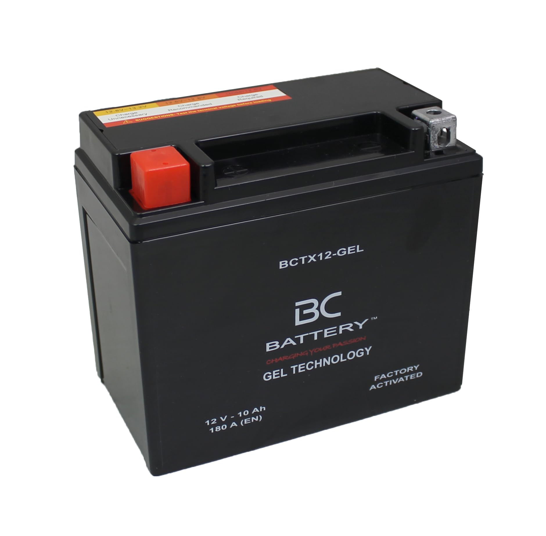 BC BATTERY Batería de arranque para motocicleta con GEL 12V 10Ah BCTX12-GEL Moto&Scooter, sin mantenimiento sellada precargada similar a YTX12-BS