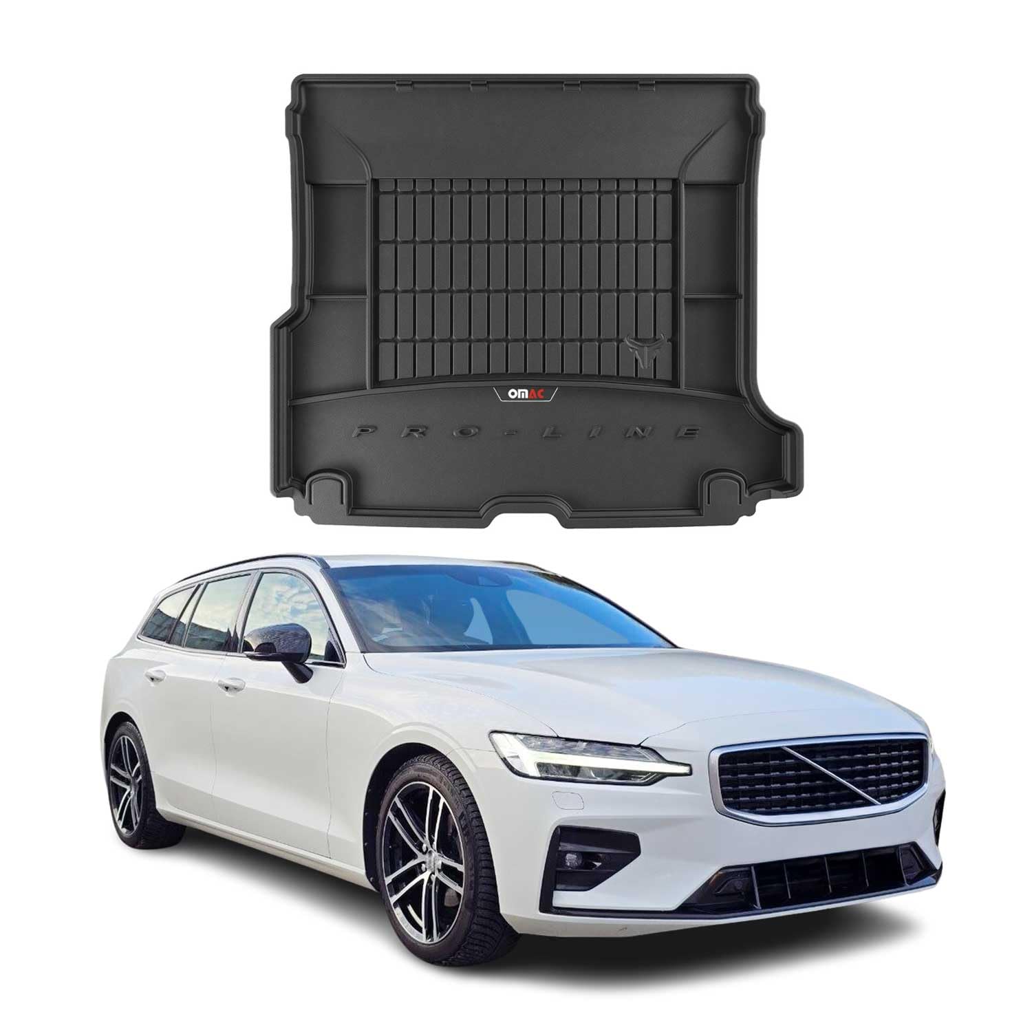OMAC Guma Mata Bagażnika Pasująca do Volvo V60 2019-2026 TPE Mata Przestrzeni Ładunkowej Czarny