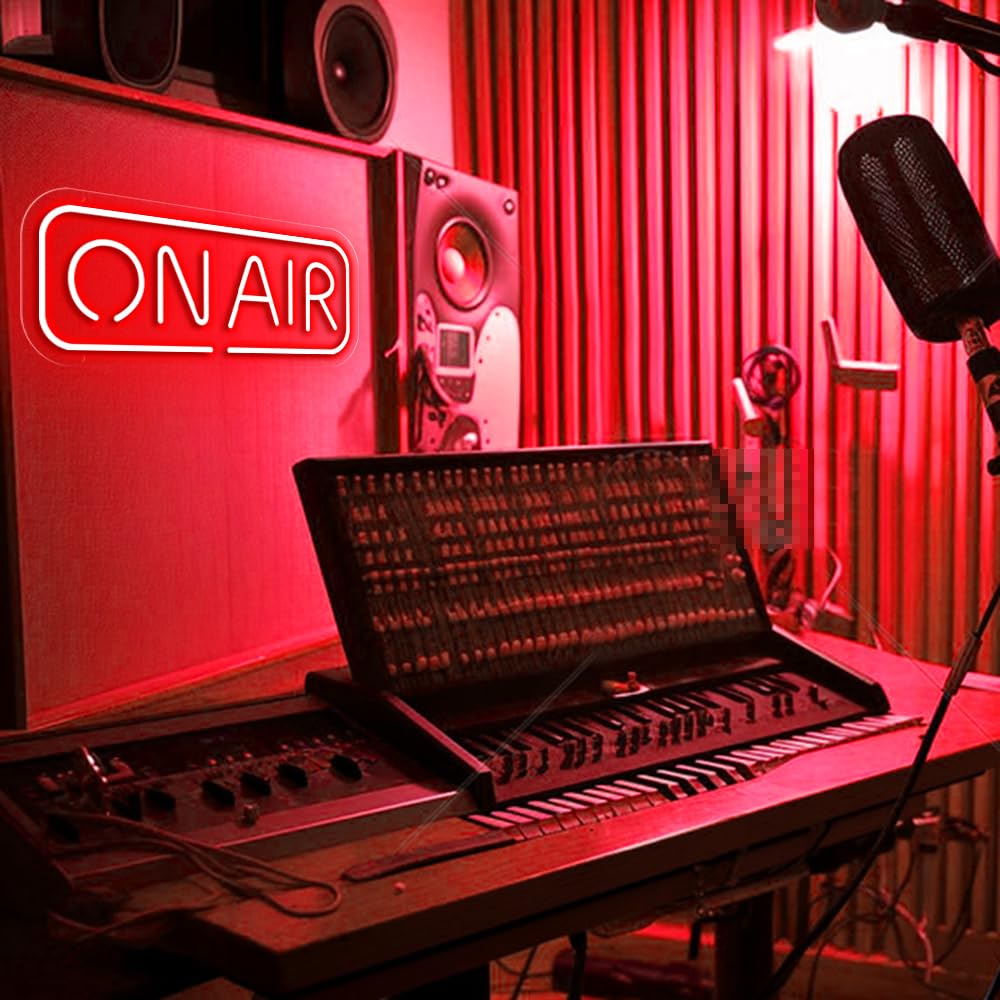 On Air Neonschild, LED-Studio, Live, dekorative Lichter, rotes Neon-Lichtschild für Twitch, Tiktok, Youtube-Streamer/Gamer – Live-Streaming/Aufnahme-Lichtschild, Bar, Club, Zuhause, Schlafzimmer