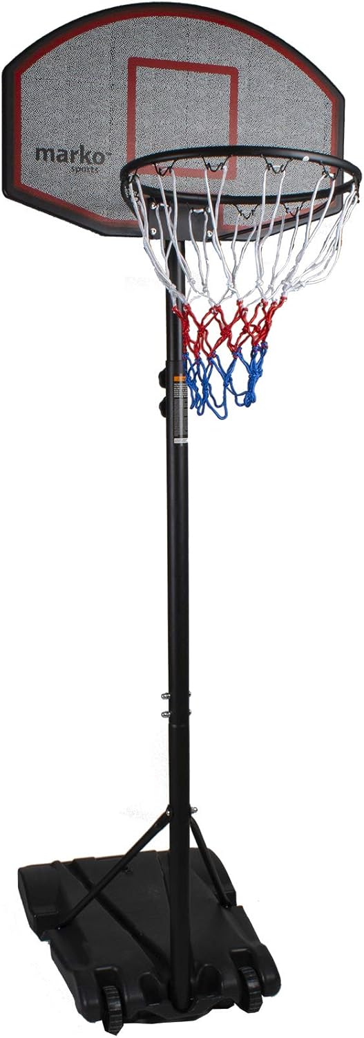 Marko Sports Free Standing Basketball Net Hoop Backboard Adjustable Stand Set Wheels Portable