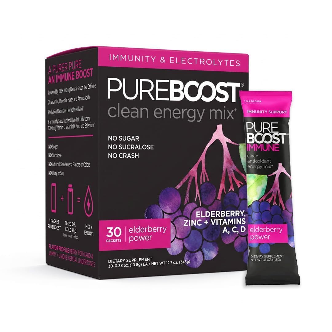 Pureboost Sugar-Free Immune Clean Energy Booster Drink Mix, Combo Pack 30ct — Amazon image 13