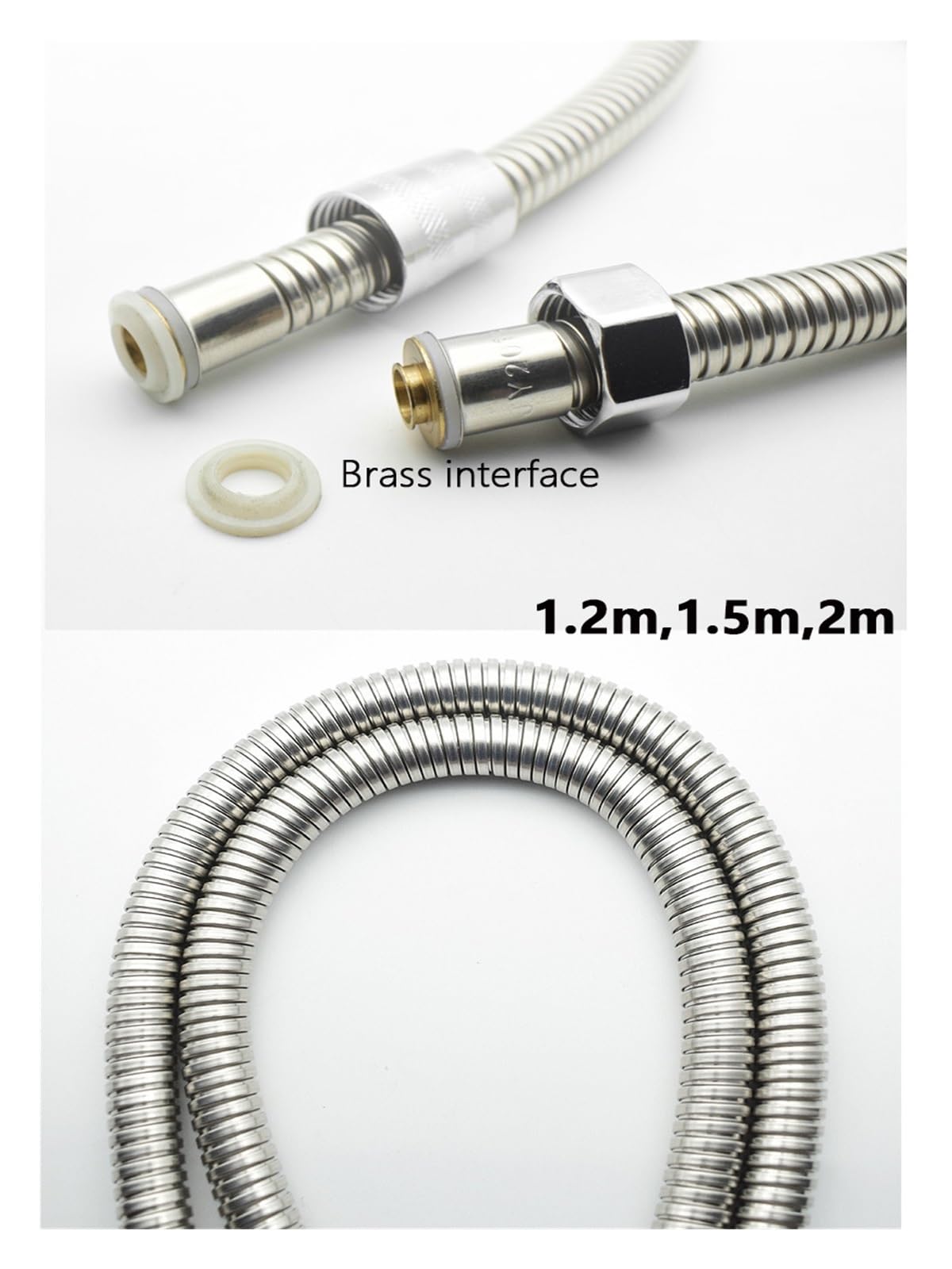 Manguera de ducha de acero inoxidable de 2 m, diseño flexible antitorsión, ajuste universal para todas las duchas, resistente a alta presión, fácil de instalar y fiable
