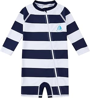 Upandfast Baby Boys/Girls One-piece Swimsuit with UPF 50+ Infant Full Zip Sunsuit Toddler Swimwear 3-36 months