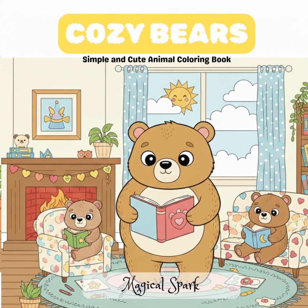 Cozy Bears: Simple and Cute Animal Coloring Book