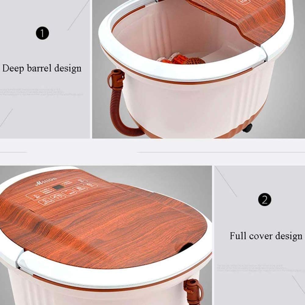 Foot Spa Bagno Massaggiatore di Calore Bolle di Vibrazione 3 in 1 Funzione, Masssage Rulli Soaker Digitale di Temperatura di Controllo Pedicure Vasca pediluvio Profonda Barrel