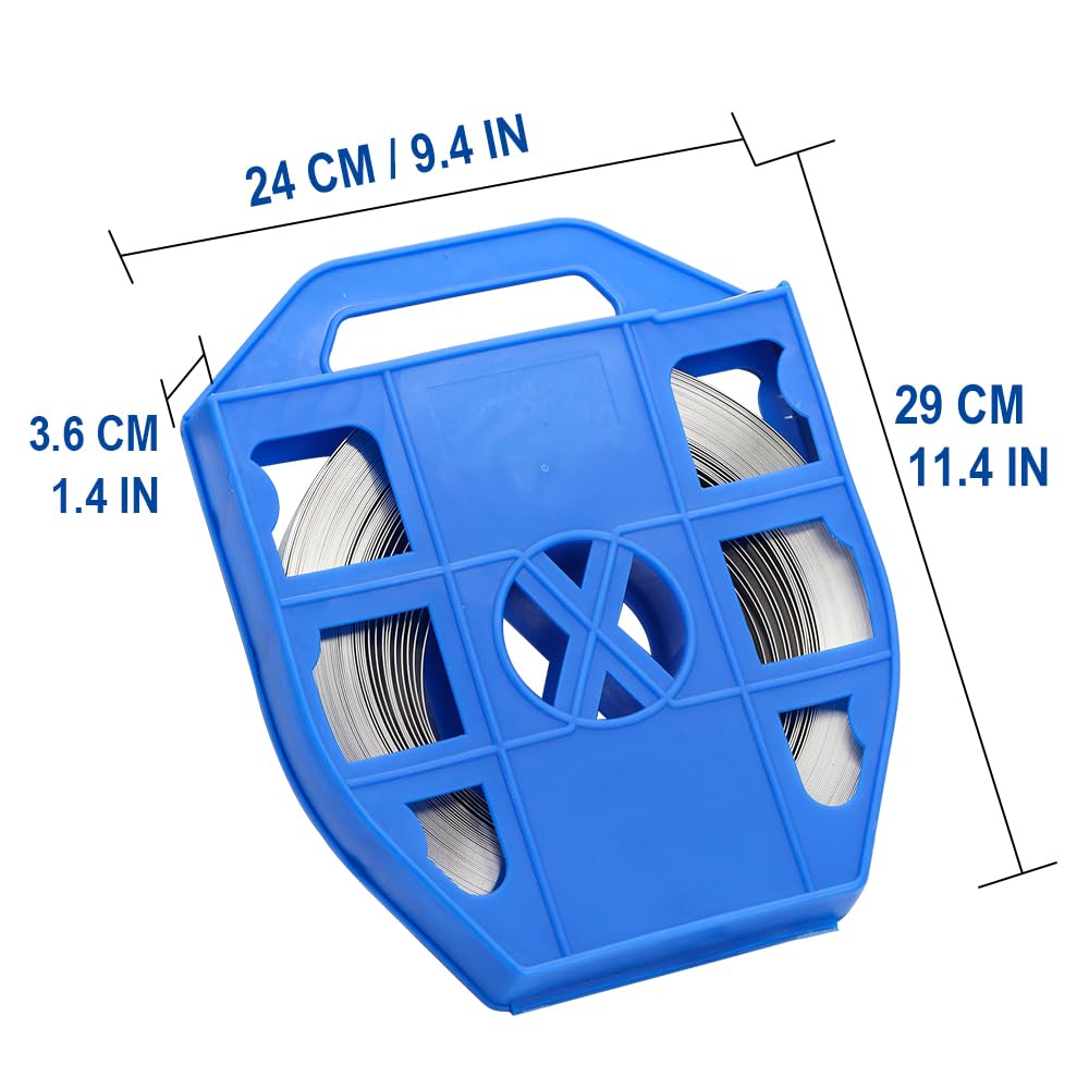 Rotolo di reggia per reggette in Acciaio Inossidabile da 100 Piedi, reggia Metallica - Tendireggia Metallica per reggette per carichi Pesanti | 19 x 0,76 mm| 30 Metri