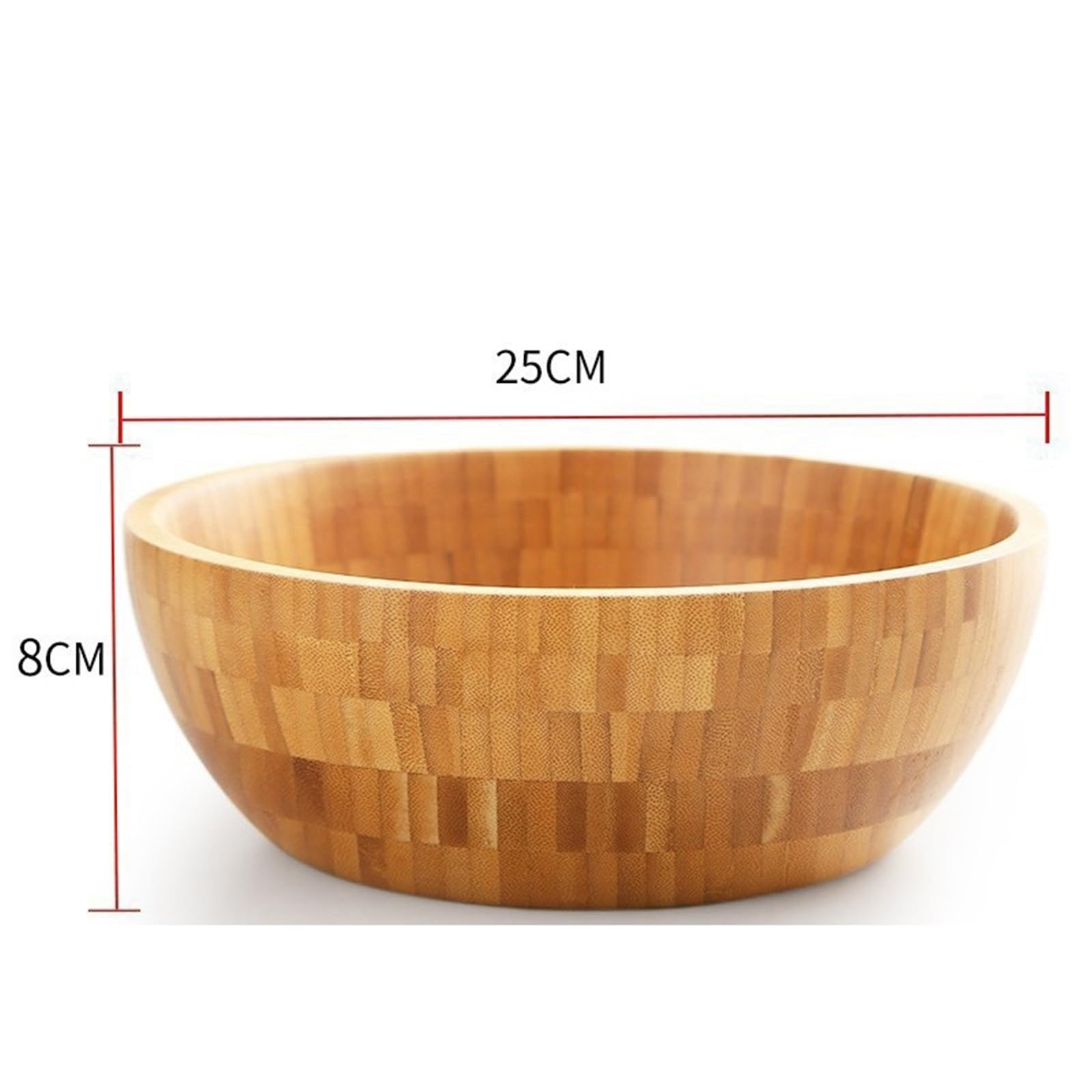 Cuenco de madera for ensalada, fideos, juego grande y cuenco, accesorios cocina(D 25X 8cm)
