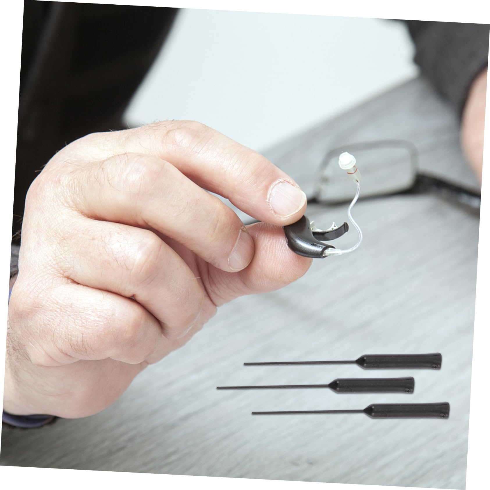 CALLARON 5 Set Pulitore Per Apparecchi Acustici Pulitori Per Rimozione Cerume E Detriti Strumenti Multifunzionali Per Manutenzione Apparecchi Acustici Nero 10 Pezzi*5