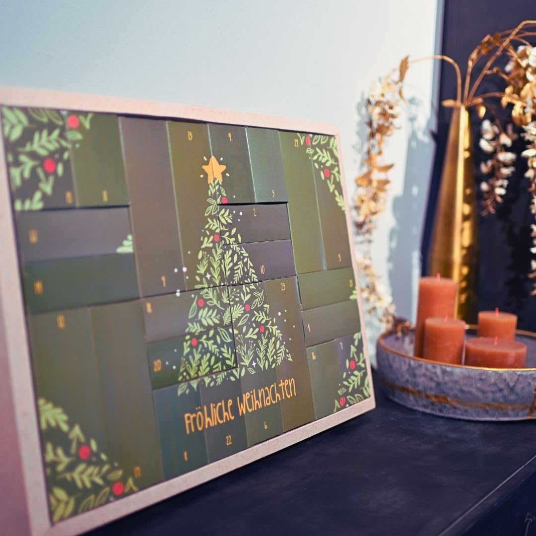 XXL Adventskalender 2026 Süßigkeiten, Alkohol & Feinkost | Deheck Premium | Kalender für Weihnachten mit Wechselmotiv | mit Likör, Spirituose, Glühwein, Schokolade, Tee, Gewürze, Aufstrich & mehr
