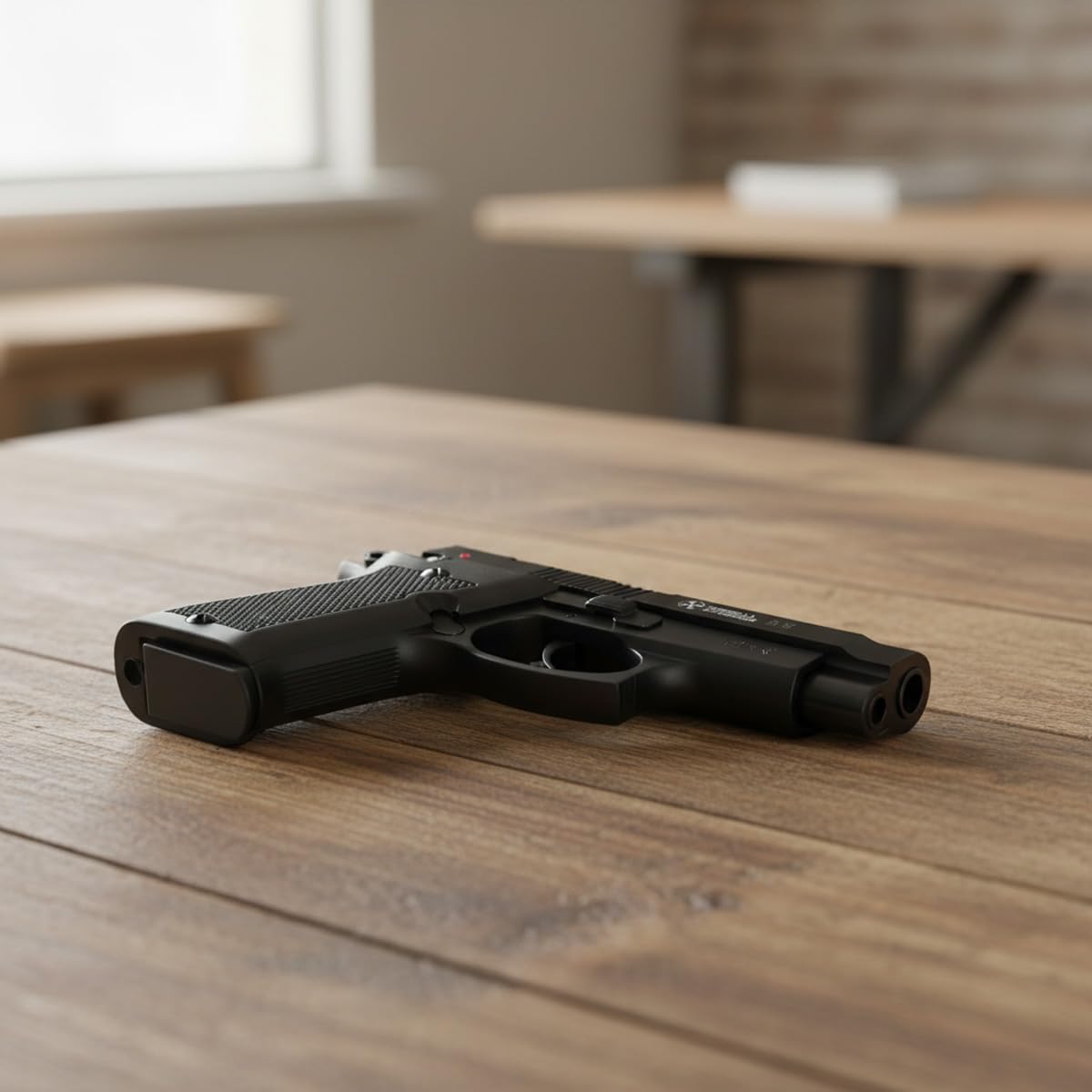 Pistola a Salve Mod. 85 9mm Top Firing, Segnalatore Acustico Scacciacani/Addestramento, Nera - Kit con Olio Ballistol incluso