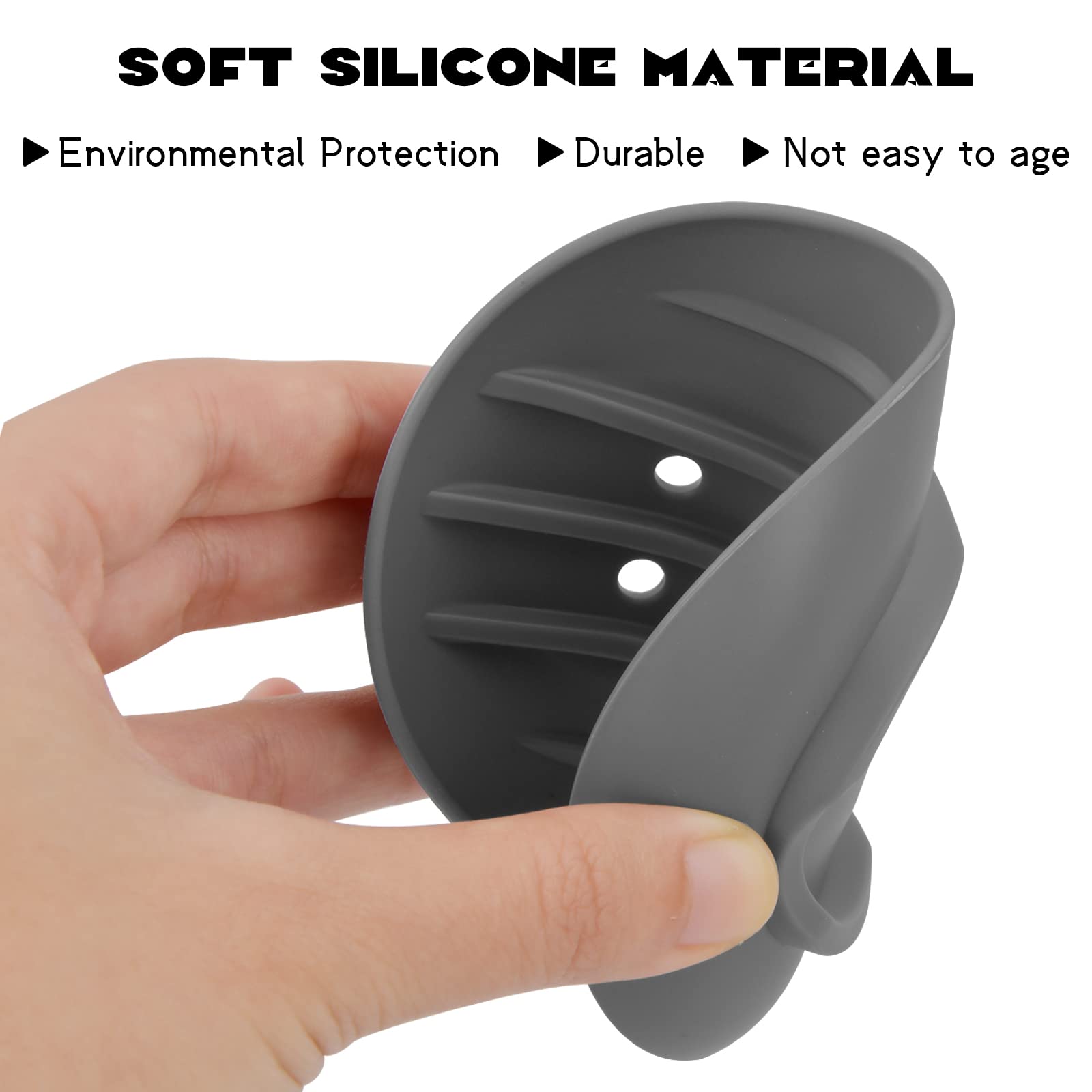 Portasapone In Silicone 2 Pezzi - Vassoio Con Foro Di Drenaggio Per Bagno E Cucina, Bianco E Grigio - Foto 9