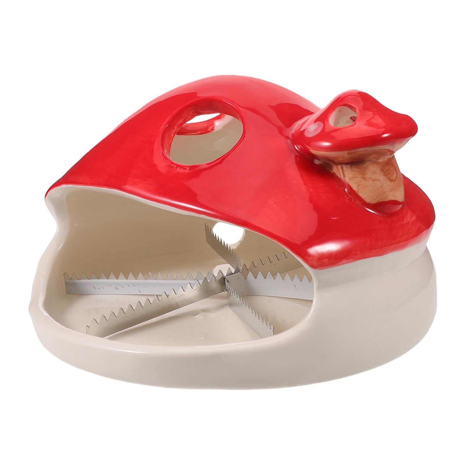 ibasenice Porta Incienso Diseño Decorativo Forma de Hongo Rojo de Cerámica Acabado Esmaltado y Mantenimiento Fácil para Dormitorio o Sala de Té