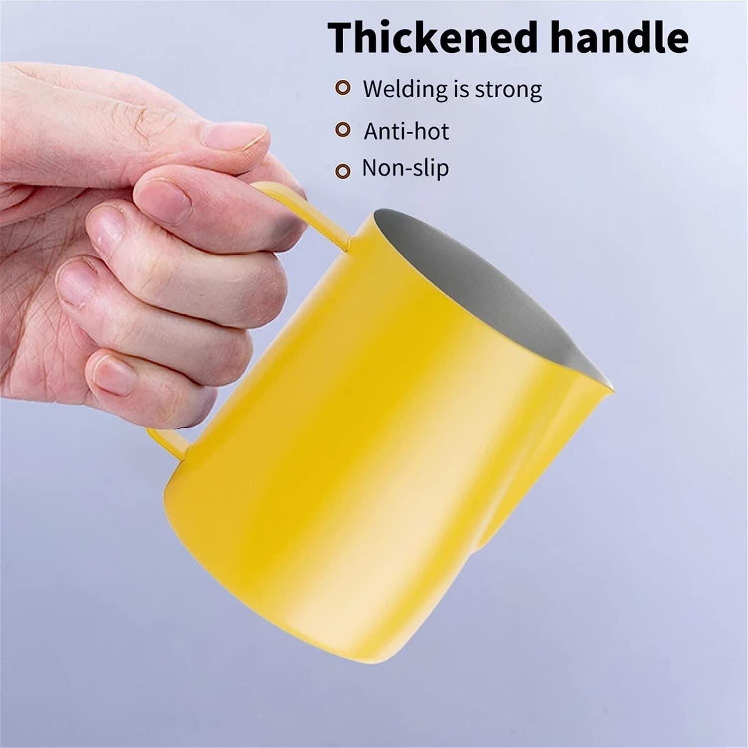 Dzbanek do spieniania mleka, 350/600 ml, kubek, Espresso, para, kawa, Barista, Latte, Cappuccino, dzbanek(Yellow)