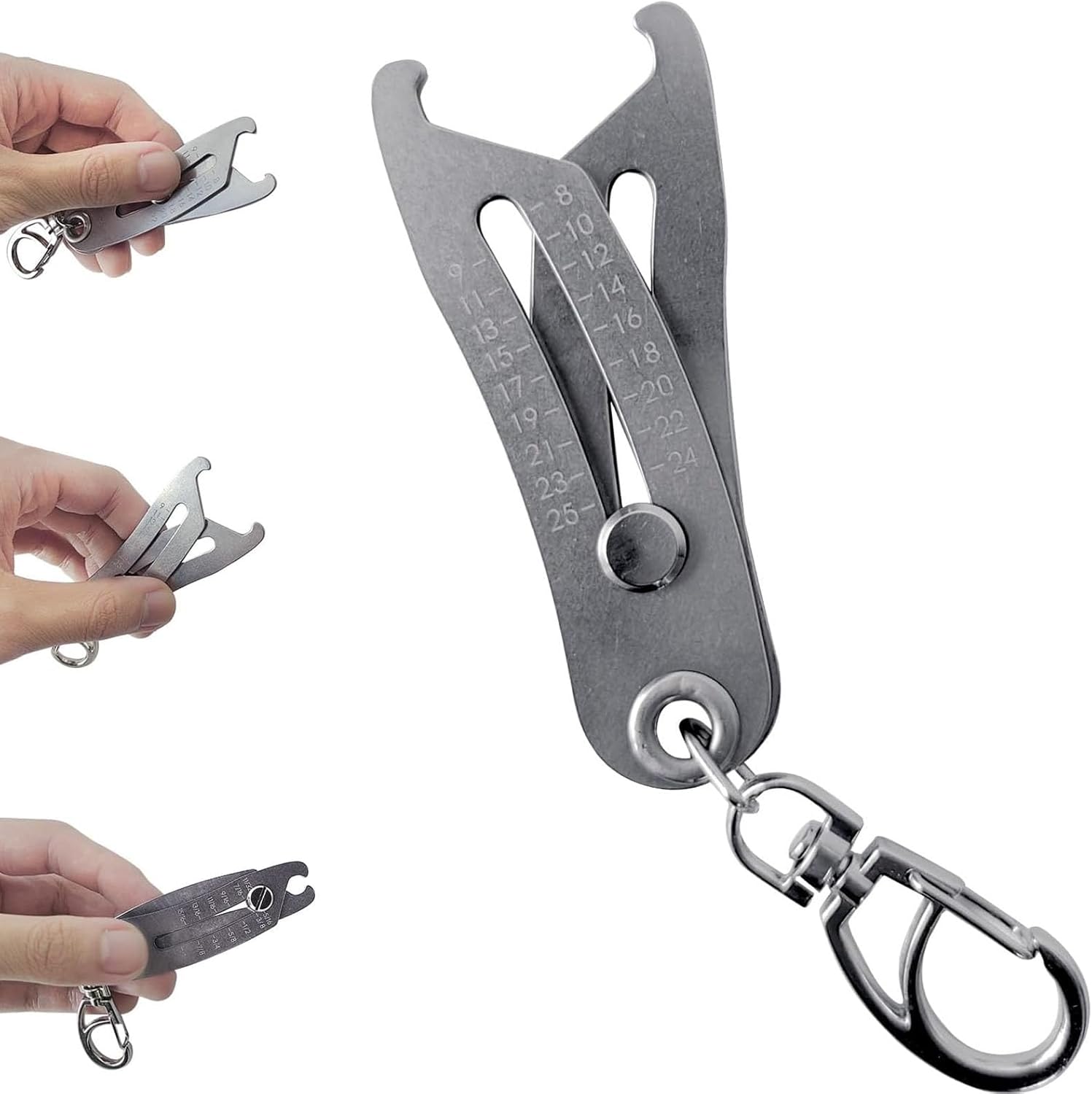 Portable Precise Thread Size Checker Keychain, Bolt Size Finder