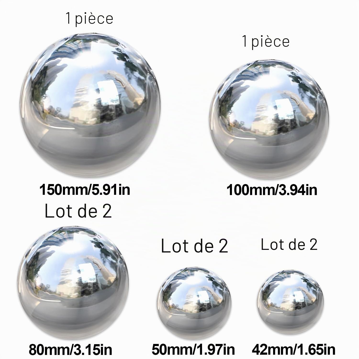 Boule à miroir pour décoration de jardin - Boule à miroir en acier inoxydable pour bassin extérieur, piscine, pelouse | Globe réfléchissant décoratif pour la photographie, cadeaux