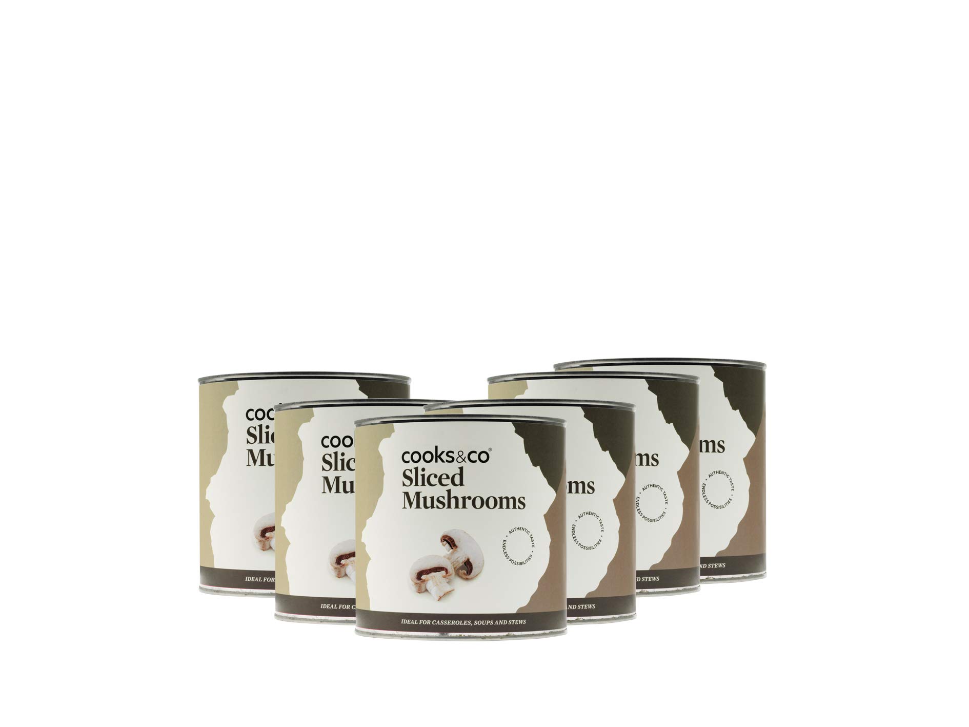 Cooks & Co Sliced Mushrooms 800 g (Pack of 6)