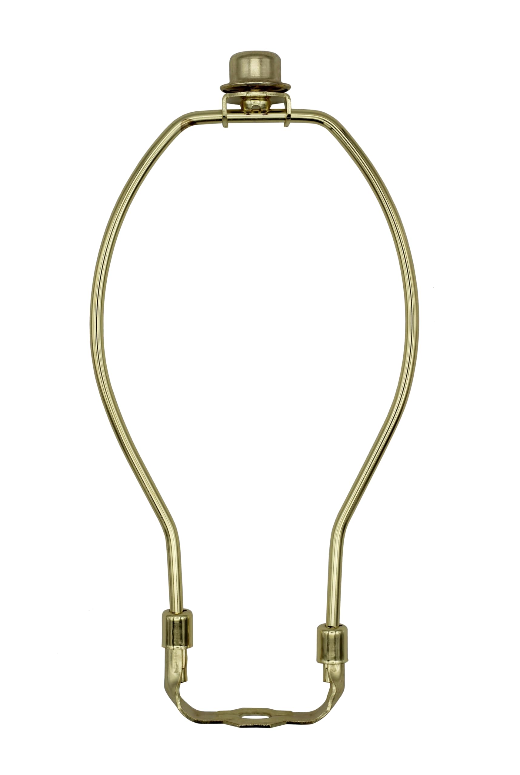 Creative Hobbies® 8 Inch Lamp Harp Kit - Regular Weight, Polished Finish | Harp, Finial and Harp Base Set for Table and Floor Lamps (Gold)