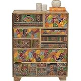 Vivid India Contemporánea de madera de mango Tallboy Cómoda de estilo moderno Aparador bellamente elaborado para decoración del hogar de A.S Industries, Negro, 31.4 x 15.7 x 39.3 Inches, RJMMPCVCOD05