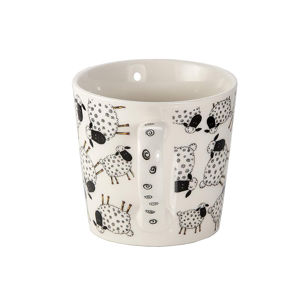SPOTTED DOG GIFT COMPANY Kubki do kawy, zestaw 4 filiżanek śniadaniowych, kubki owcze, ceramiczny kubek do herbaty i kawy, prezent dla miłośnika owiec, 380 ml/13oz