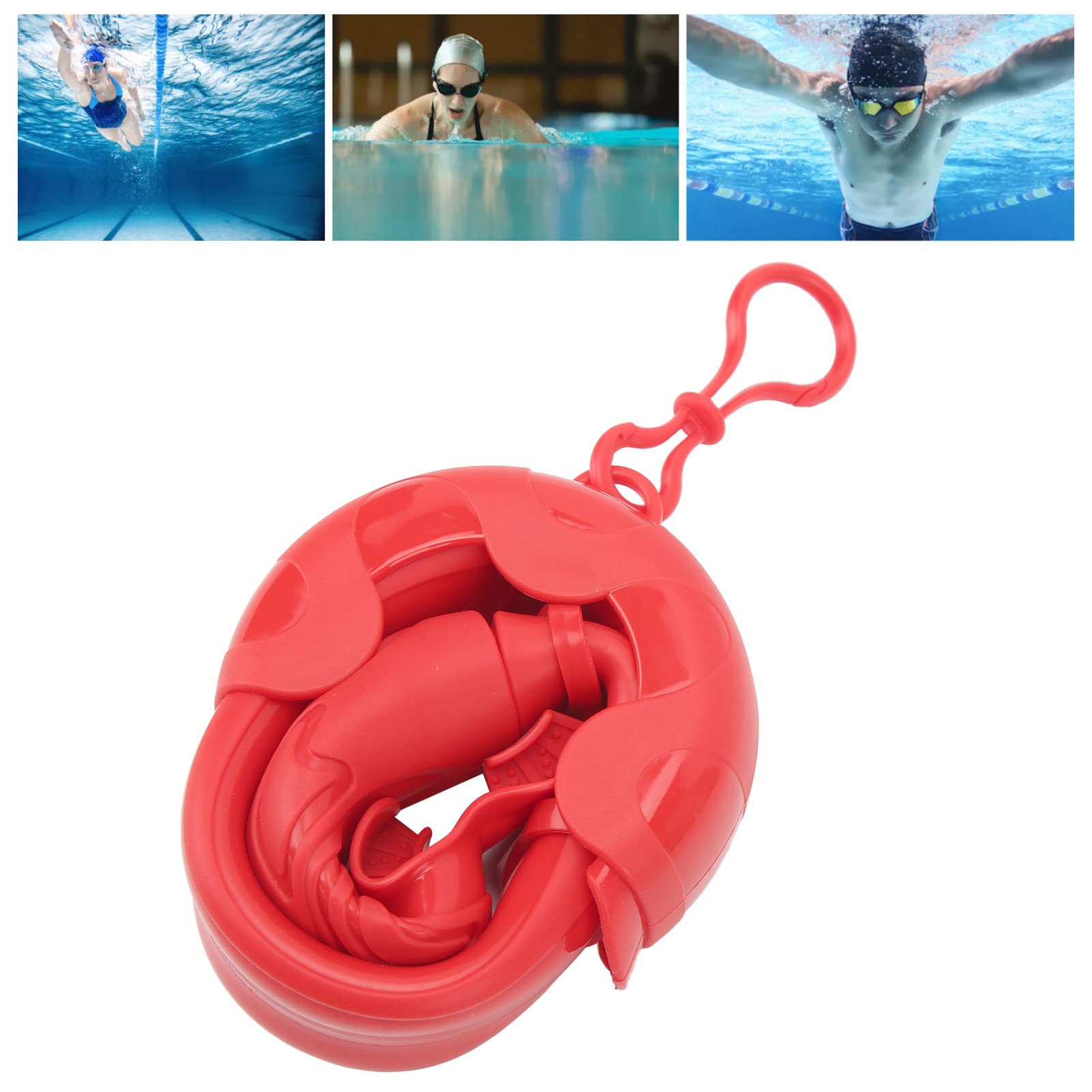 YedaHcy Dry Snorkel Silicone Soft Portable Snorkel Tube with Storage Box for Adults and mini Swimming Training (Red)