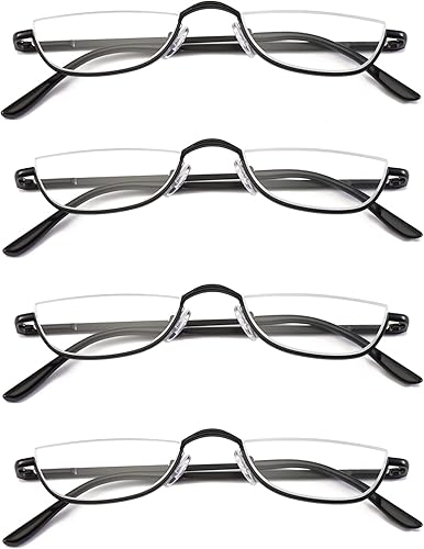 Miniatura 9 de Lentes de lectura de medio marco, lectores de luna de metal para mujeres y hombres 1.25