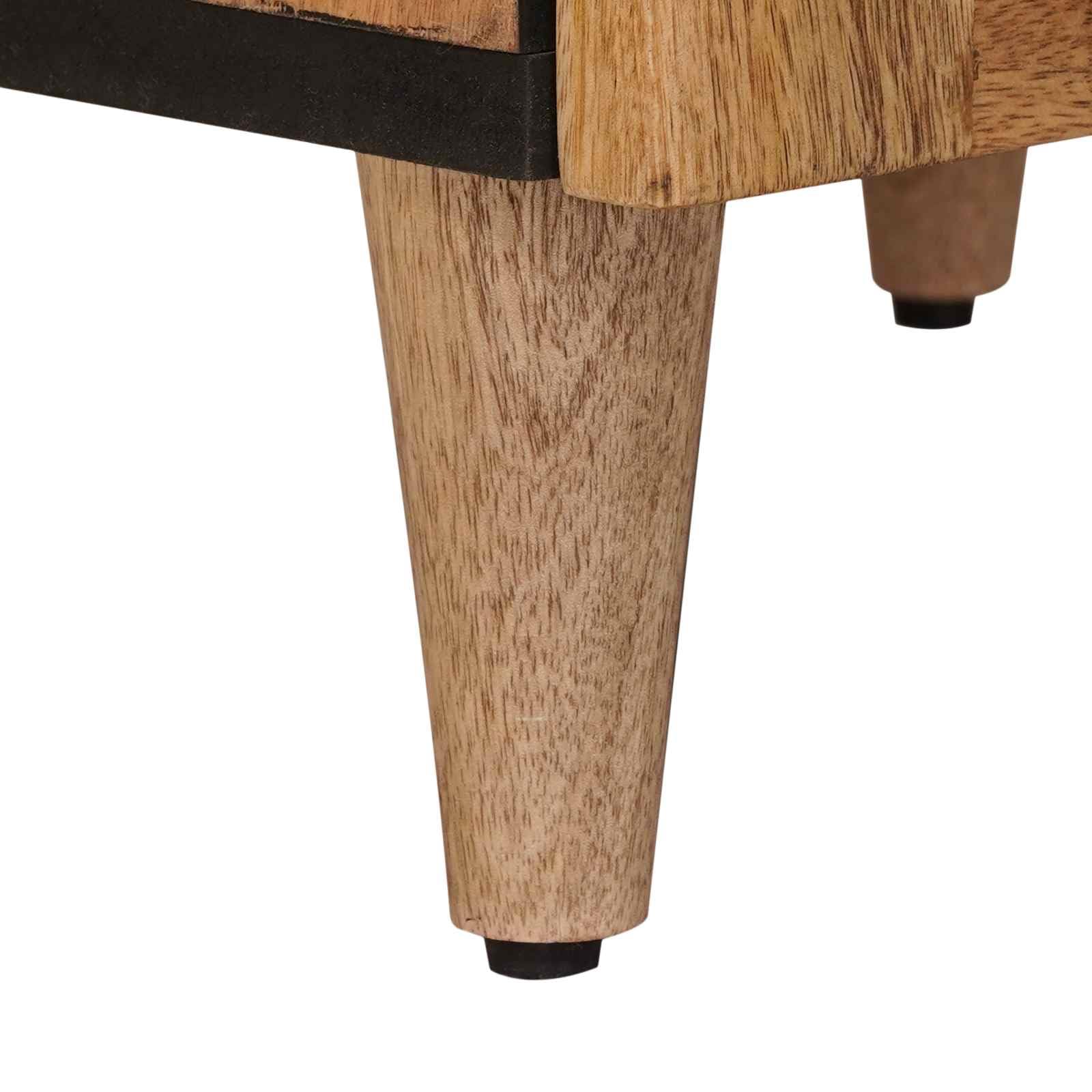 vidaXL Haut Armoire Naturel 40 x 33 x 110 cm Bois de Mangue Massif, Buffet Moderne élégant, Rangement Pratique pour Une Salle à Manger stylée, Un Espace Bien organisé