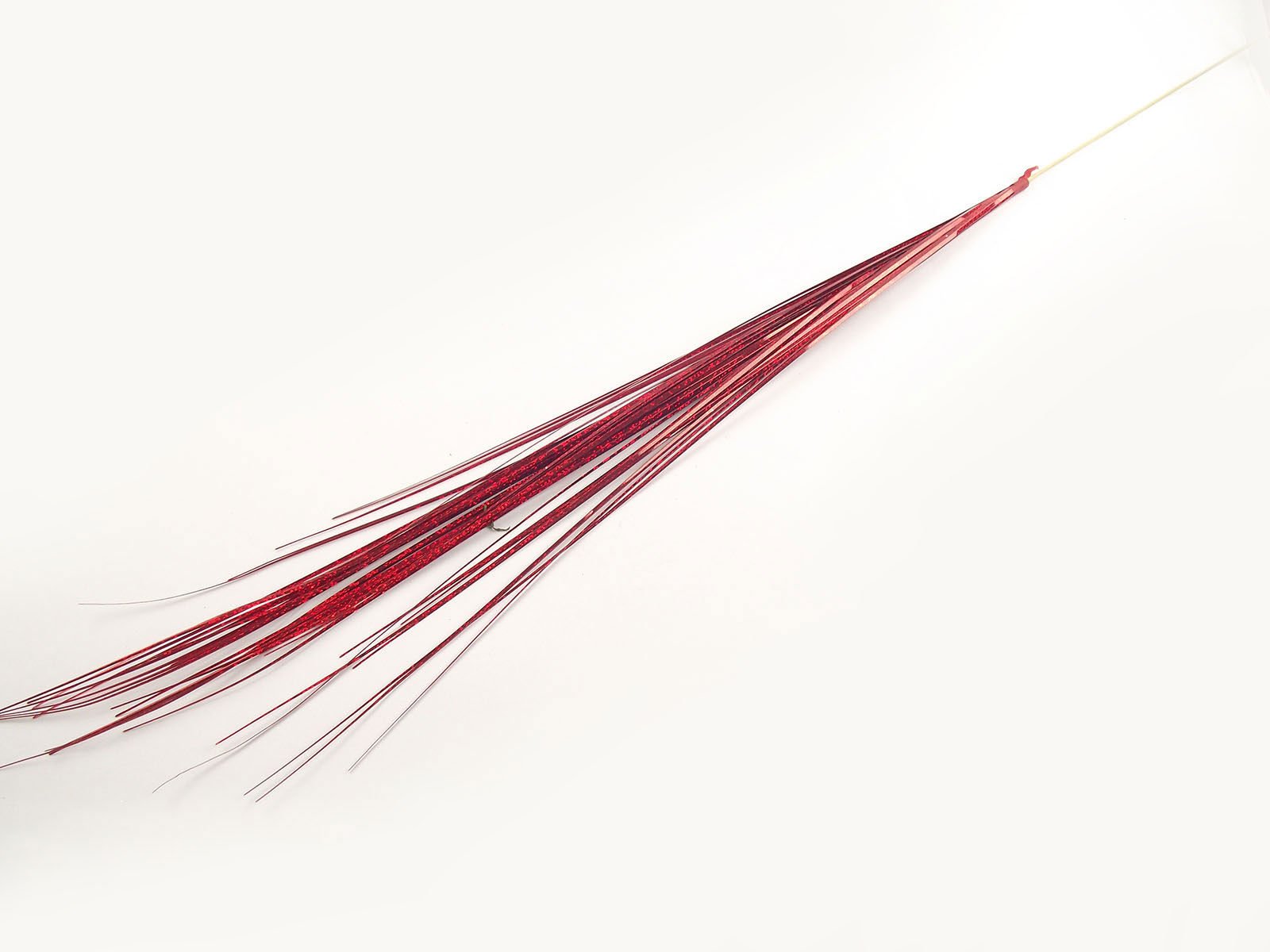 Meena Supplies Red Shiny Glittery 90Cm Holographic Onion Bear Grass Stem In 6 Colours (Red)