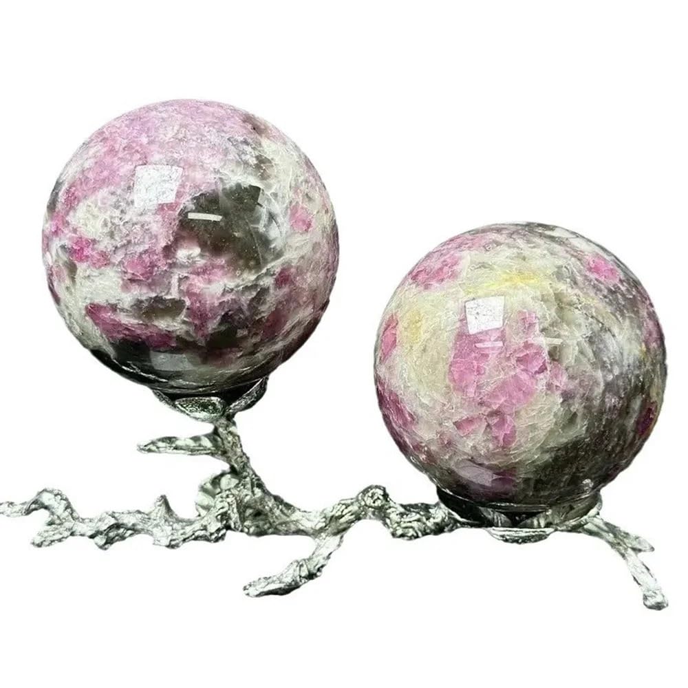 AARTERZZA 1pc 200-300g Plum Agate Crystal Quartz Ball Hand-Polished and Polished Suitable for Home and Office Decoration
