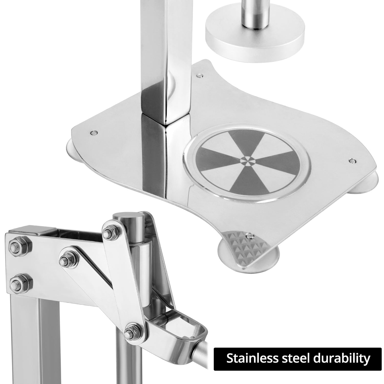 QWORK Robuste manuelle Desktop-Zitronenpresse, 304 Edelstahl, multifunktional, Orangensaftpresse, Obst- und Nuss-Zerkleinerer mit rutschfestem Griff
