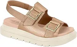 Sandália Papete Flatform Ajuste em Velcro Modare 7200.102 - Dourado - 34